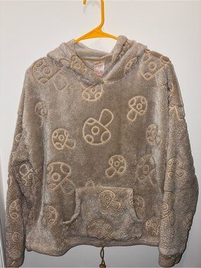 No Boundaries Plush Hooded Pullover - Beige